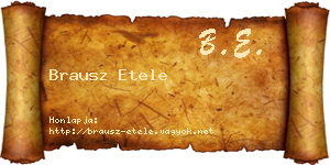 Brausz Etele névjegykártya